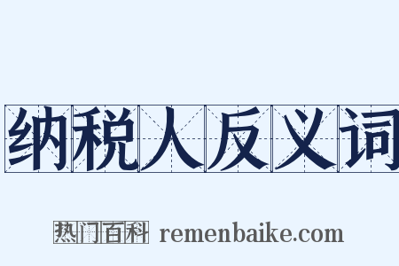 纳税人反义词是什么意思的图片